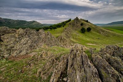 Scenic view of mountains against sky