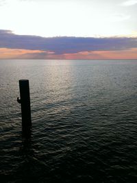 Scenic view of sea at sunset