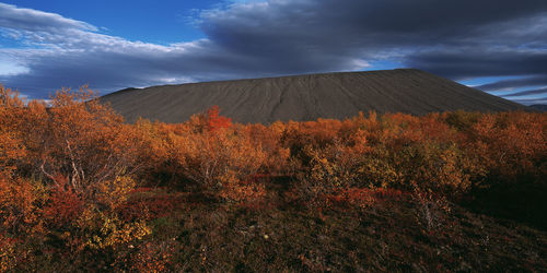 Hverfjall volcano in north iceland close to lake myvatn