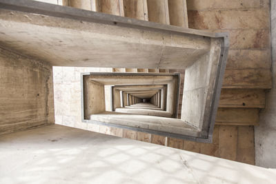 Directly below shot of spiral staircase