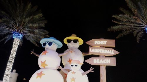 Information sign at night