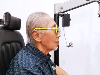 Man having eye test