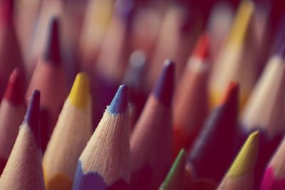 Full frame shot of colorful colored pencils