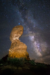 Rock formations at night