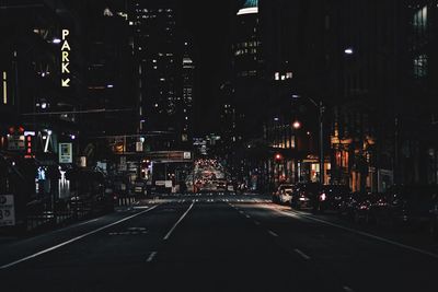 Road in city at night