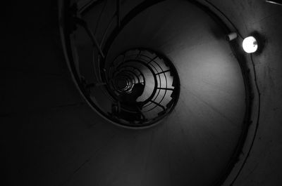 Low angle view of spiral staircase of building