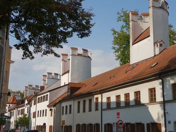 Low angle view of buildings against sky