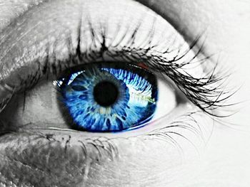 Extreme close-up of blue eye