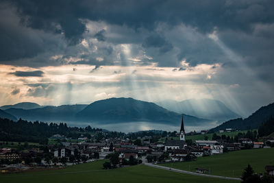 Panoramic shot of townscape against sky