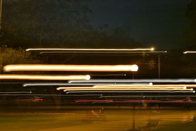 Blurred motion of train at night