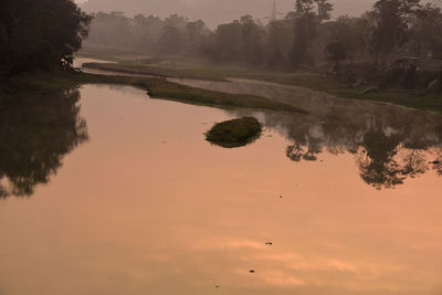 Scenic view of landscape during sunset