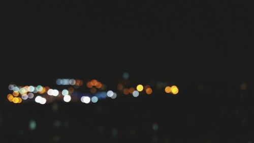 Defocused lights in city at night