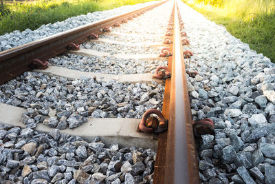 Close-up of railroad track