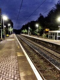 Railroad track at night