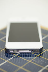 Close-up of laptop on table