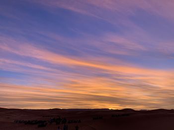 Scenic view of silhouette landscape against sky during sunset