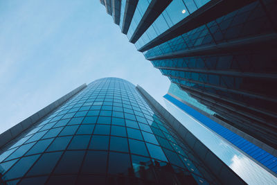 Low angle view of modern building against sky