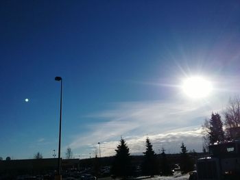 Low angle view of illuminated sky