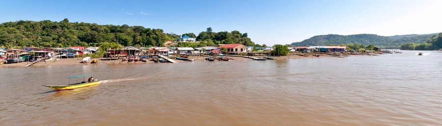 Scenic view of river against clear sky