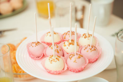 Close-up of dessert on table