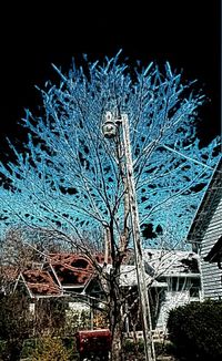 View of built structure at night