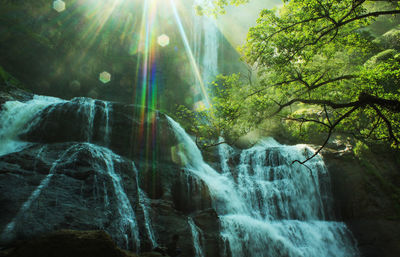 Scenic view of waterfall