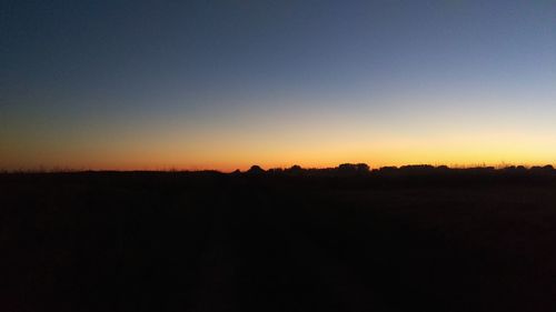 Silhouette of landscape at sunset