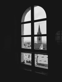 Built structure seen through window