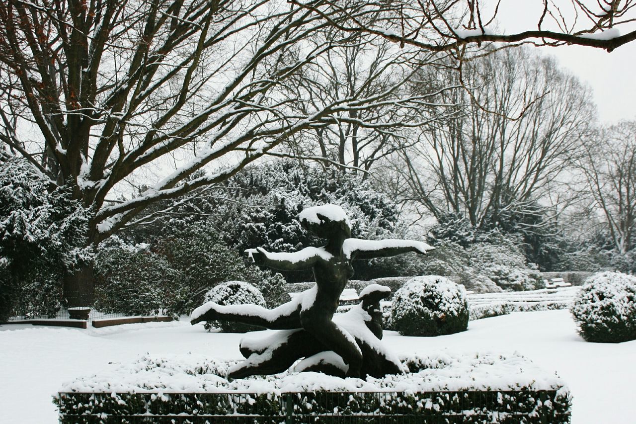 snow, winter, cold temperature, season, bare tree, tree, weather, covering, branch, frozen, nature, field, tranquility, white color, park - man made space, landscape, covered, tranquil scene, beauty in nature, day