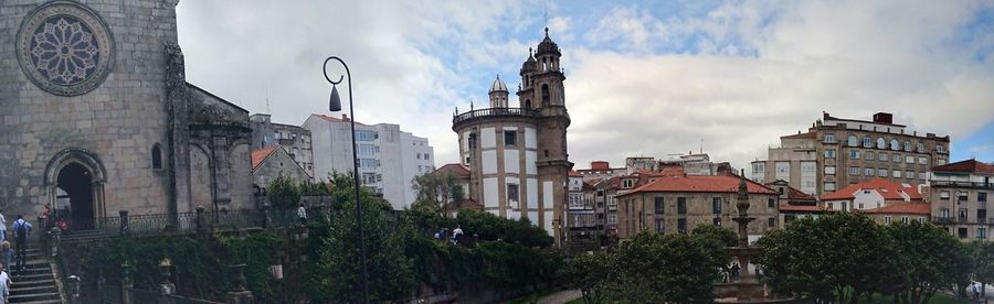 Panoramic view of city buildings against sky