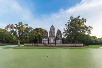 View of temple against cloudy sky