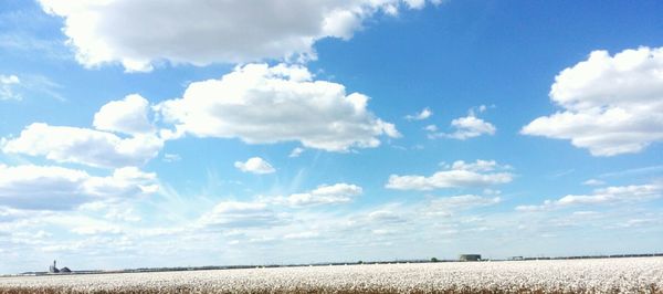 Scenic view of landscape against cloudy sky