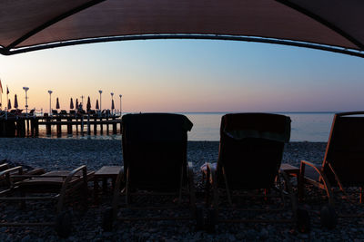 Scenic view of sea during sunset