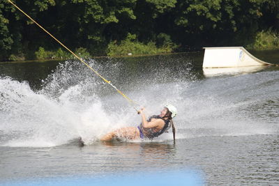 Man surfing in sea