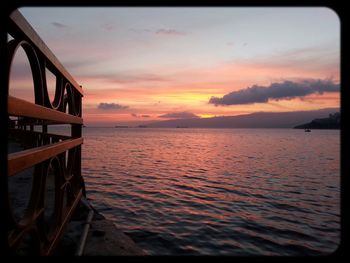 Scenic view of sea at sunset