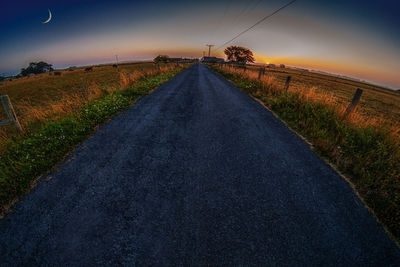 Country road at sunset