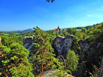 Scenic view of mountains against clear sky