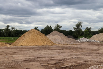 Scenic view of arid landscape against sky