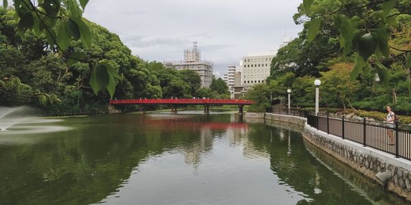 Bridge over river in city