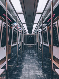 View of train at railroad station platform