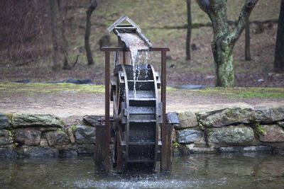 Water wheel in lake