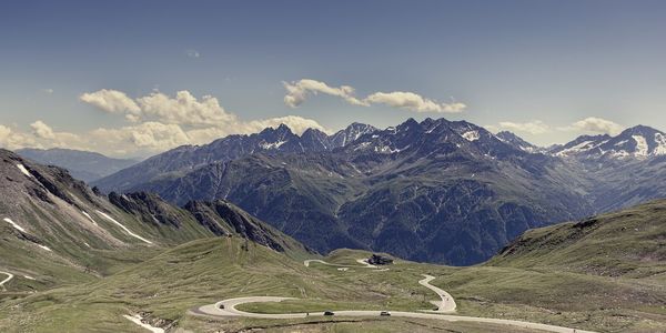 Scenic view of mountains against sky