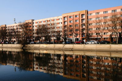 Reflection of buildings in city