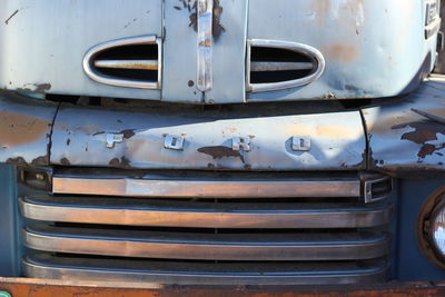 Close-up of rusty car