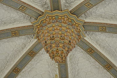 Low angle view of ornate ceiling of building