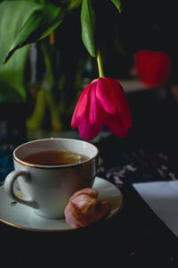 Close-up of coffee on table