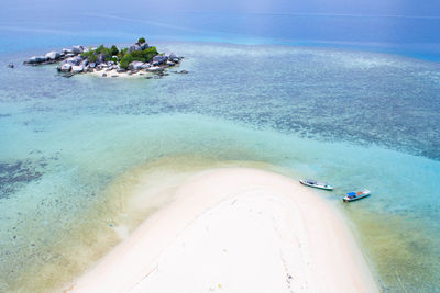 High angle view of beach against sky