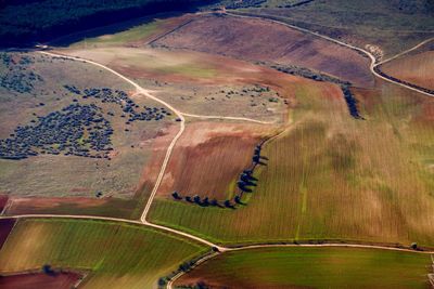 High angle view of road passing through landscape