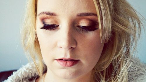 Close-up portrait of young woman