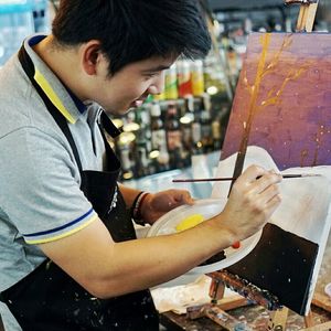 Close-up of girl holding food